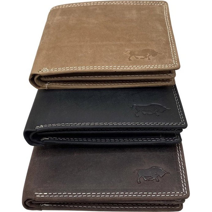 Portfel męski Arrigo w Billfold Model of Cognac w kolorze koniakcyjnym skóry Buffalo