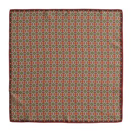 Red and Green Silk Square Scarf Zubaida