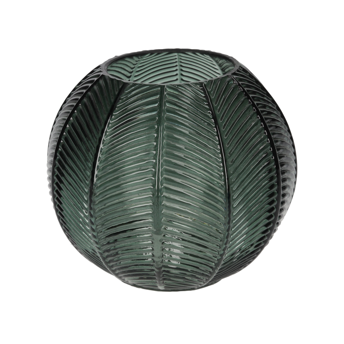 Decorative green glass candle jar Ø15x13 cm