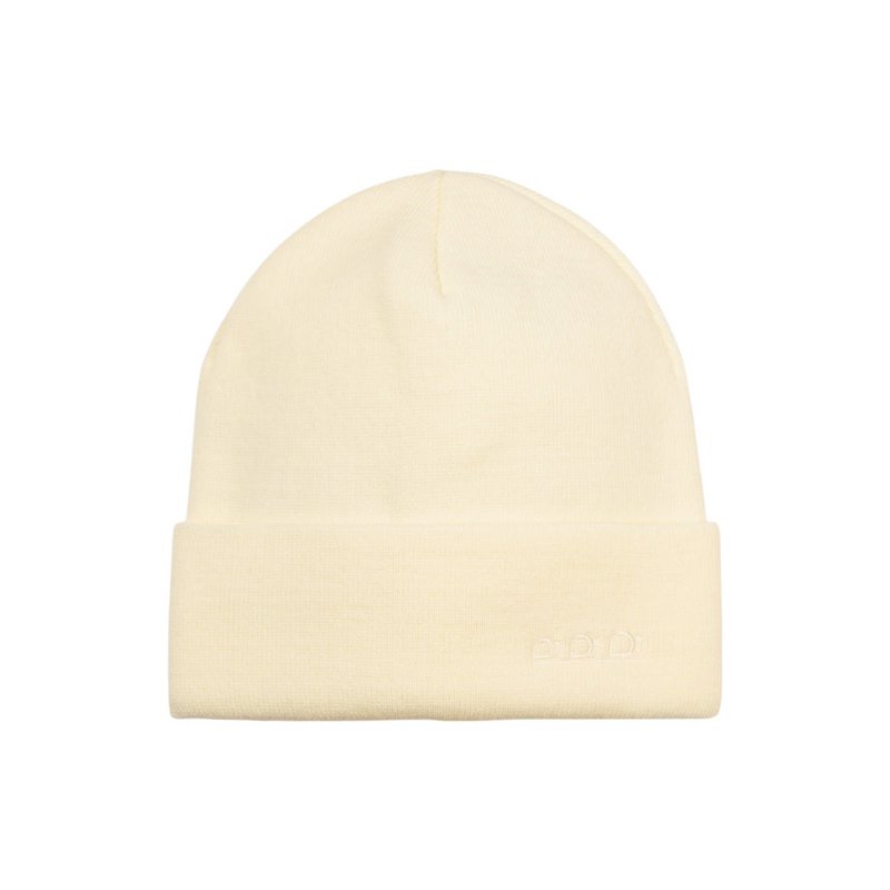 K5001DB | ORTLES - Unisex Cap in Tubular Stockinette Knit Made in Italy. Milk colour