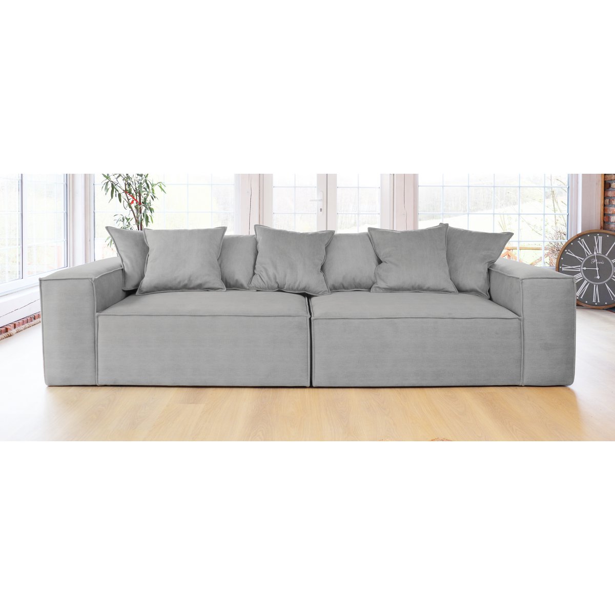 Van Morris 4-seater, Concrete Grey, Exclusive Corduroy from the Belgium company BRUTEX