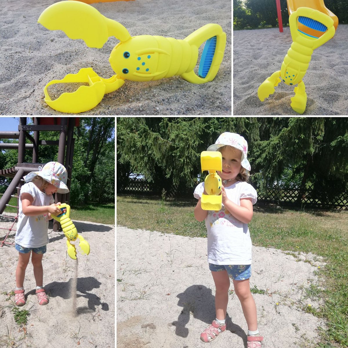 Sand Snapper, żółty chwytak do piasku w kształcie kraba