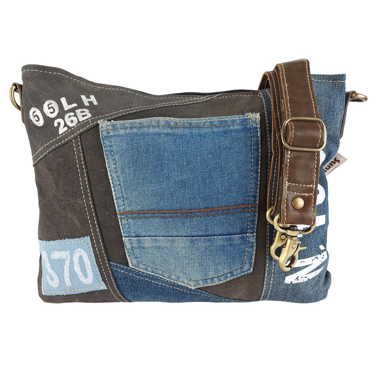 blaue Jeans & Braun 38cm x 30cm