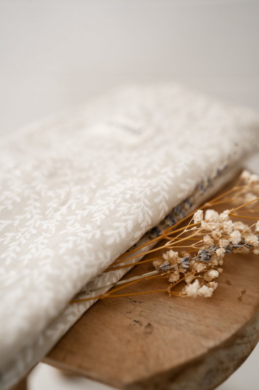 Muslin cloth, nursing cloth 120x120cm fine branches cream