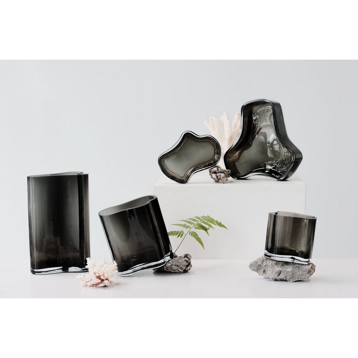 New modern design vase inspired by CORAL and Aalto, COR13 GRey