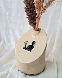Florero | Flores secas frescas de papel maché hechas a mano, ligeras