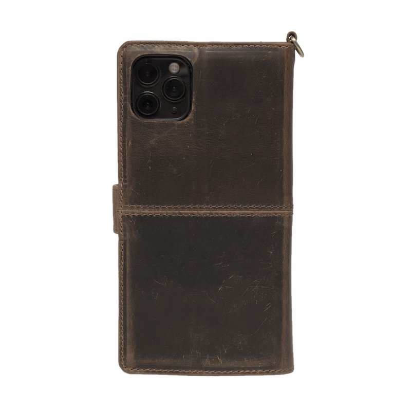 iPhone 11 Pro Hoesje Donkerbruin Leer – Hoesje iPhone 11 Pro Donkerbruin Buffelleer – Leren Smartphone Hoesje