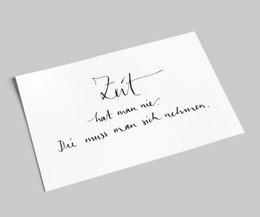 Lettering Card | Je hebt nooit tijd. Je moet ze nemen | Zelfzorg | ansichtkaart