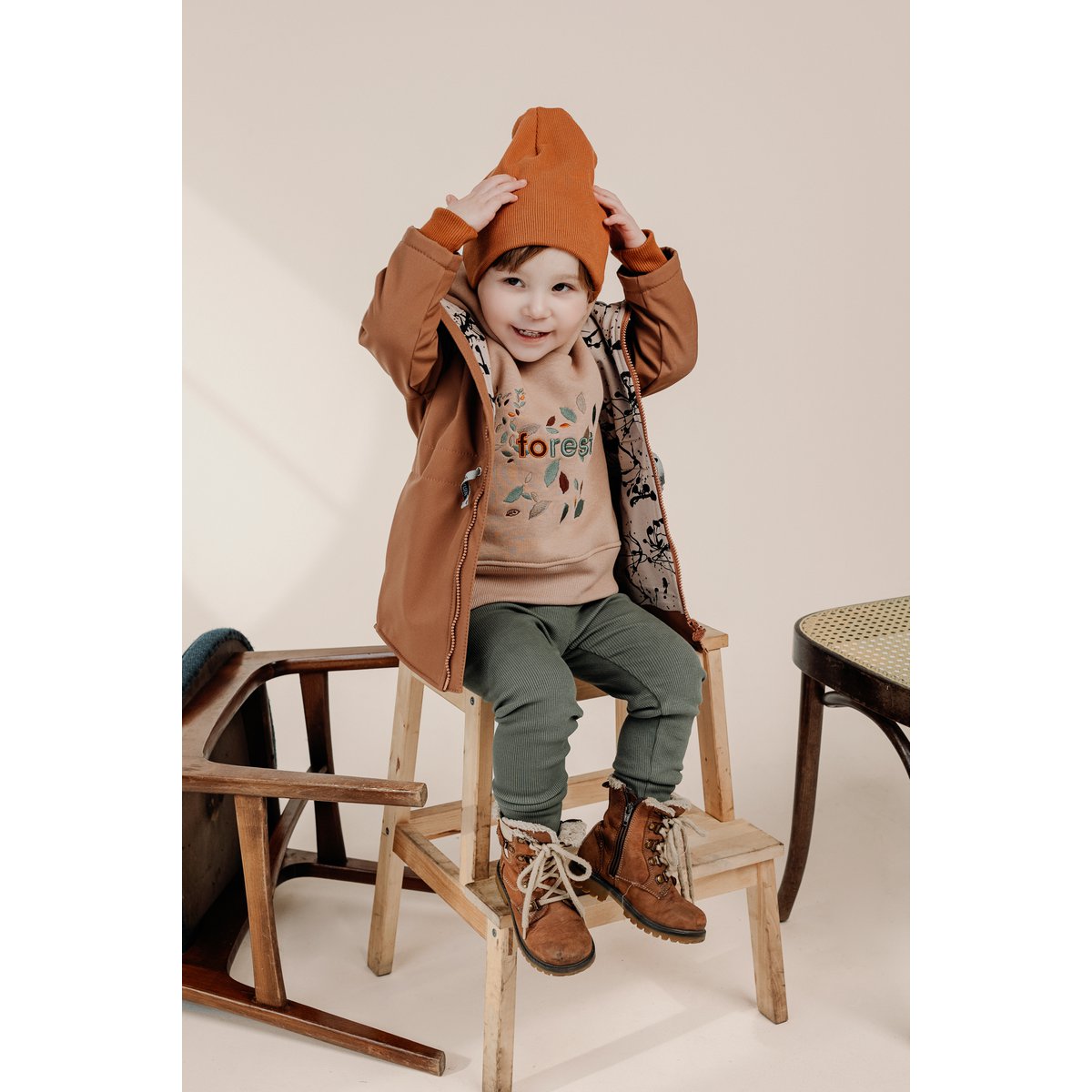 RIB-Hose für Kinder in Khaki
