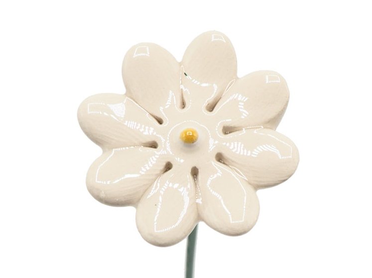 Daisy flower ceramic mini White 2.5 cm