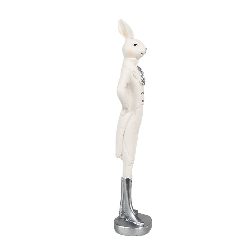 Beeld Konijn 28 cm Wit Polyresin Paasdecoratie