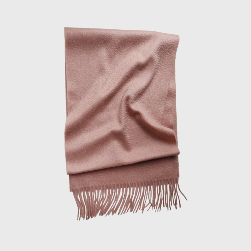 Fin vævet - 100% cashmere vævet tørklæde med frynser