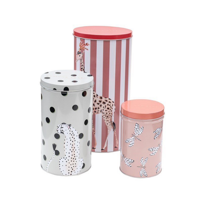 YE - Set of 3 round tin boxes Animals
