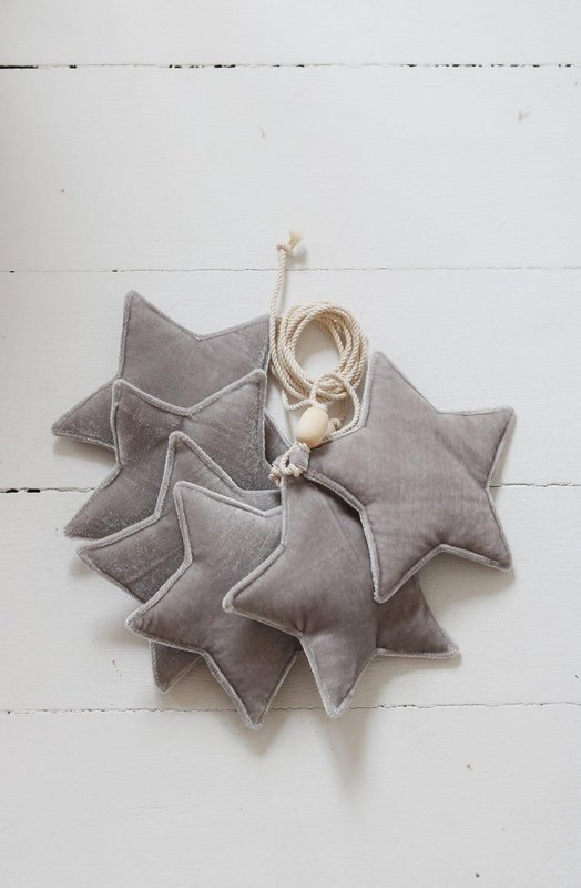 Fluwelen slinger "Silver Dust" met sterren