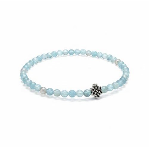 Women's bracelet Chalcedony 4 mm with infinite lucky knot