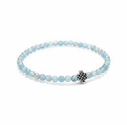 Women's bracelet Chalcedony 4 mm with infinite lucky knot