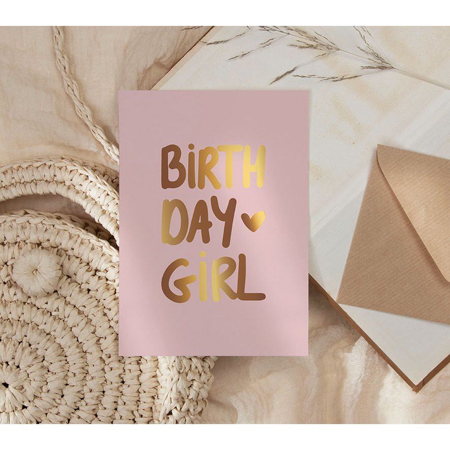 Map | With gold foil Birthday Girl
