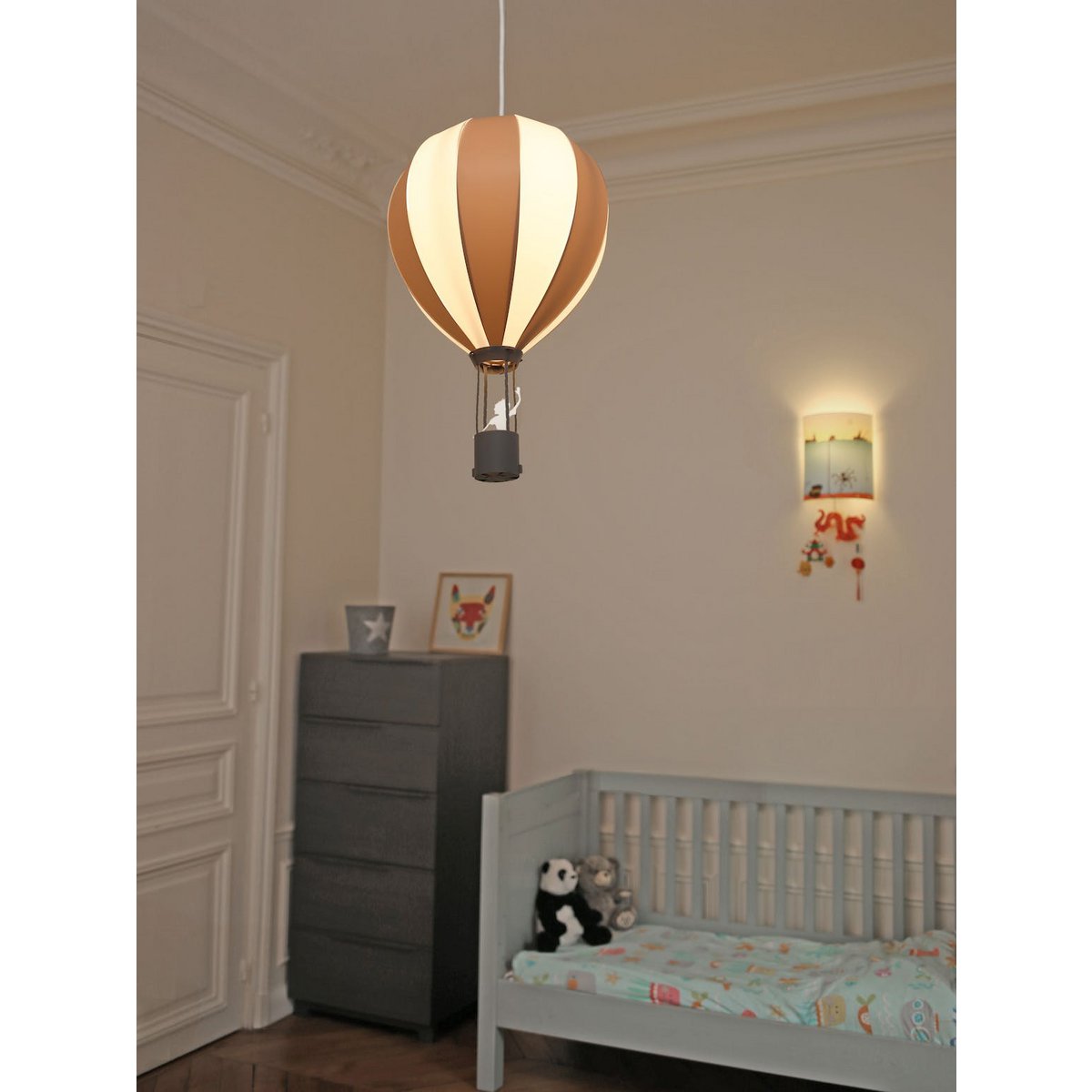 PALLONCINO GRIGIO DELLA LAMPADA A SOSPENSIONE PER BAMBINI