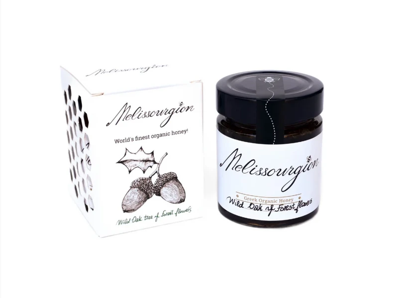 MIEL DE CHÊNE SAUVAGE ET DE FLEURS DES FORÊTS BIO - Melissourgeion