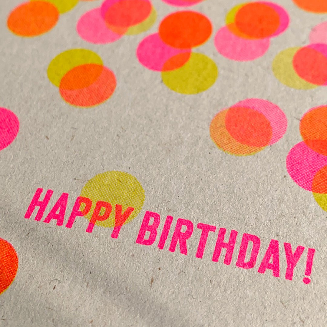 Postcard / Confetti / Happy Birthday! / Riso printing