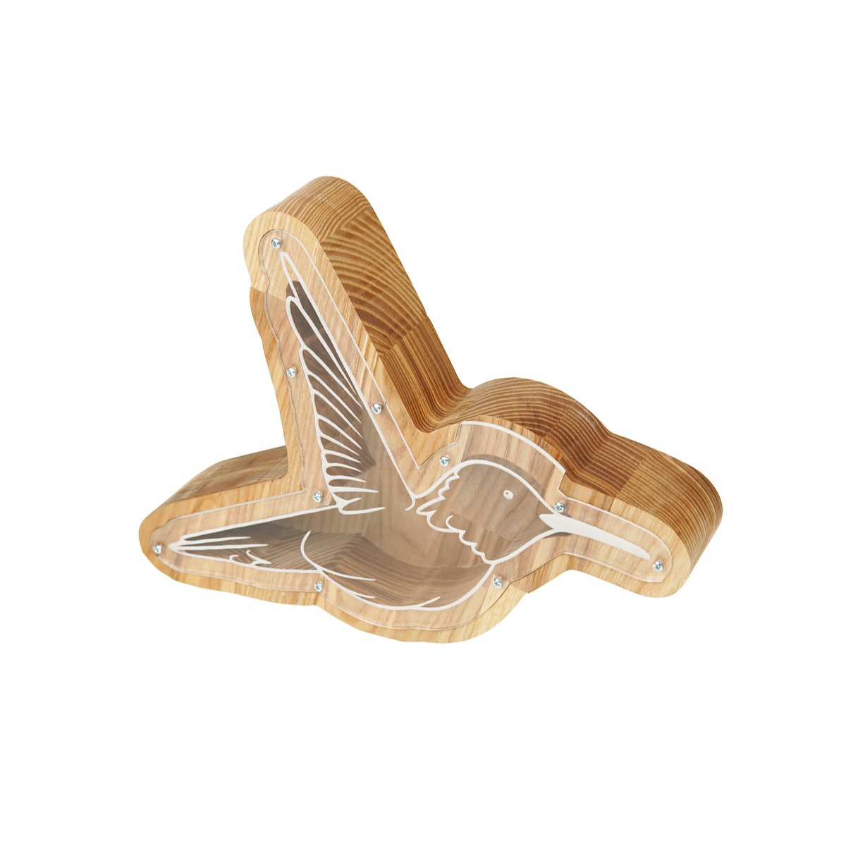 Wooden Piggy Bank Hummingbird