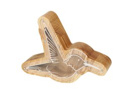 Wooden Piggy Bank Hummingbird