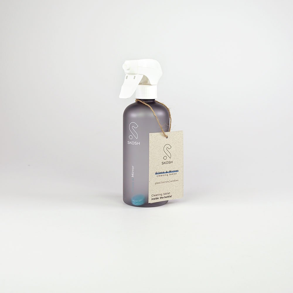 Glass and Mirror Cleaner, bottle and tablet
