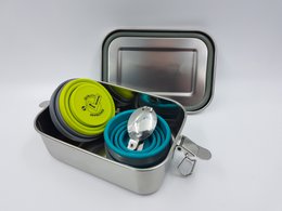 Broodtrommel "Piet", lunchtrommel, roestvrij staal, geseald, 800ml, bootmotief