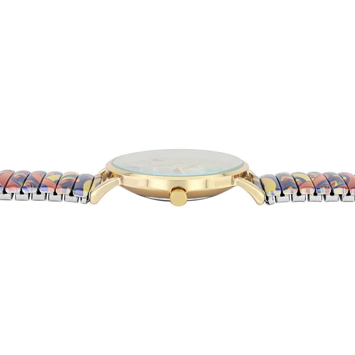 Excellanc Damenuhr mit Edelstahlzugband, goldfarbig/mehrfarbig