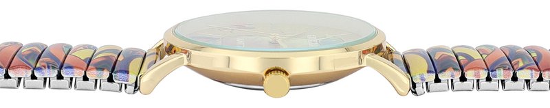 Excellanc Damenuhr mit Edelstahlzugband, goldfarbig/mehrfarbig