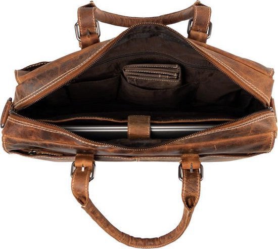 Buffaloing skuldertaske med håndtag Cognac Arrigo