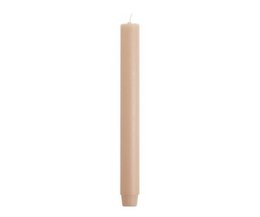Set of 20 iced apricot-colored dinner candles, each measuring 2.6 x 30 cm.