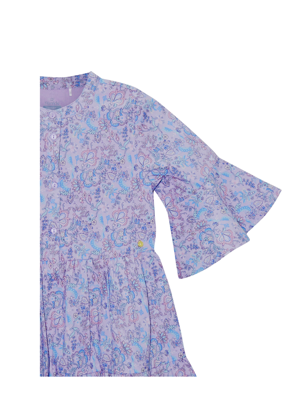 Robe Fille "Bouquet d'Orchidées" (Popeline de Coton AOP)