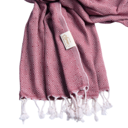 Hammam towel diamond / Bordeaux