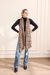 Scarf Satin Long Panter Print