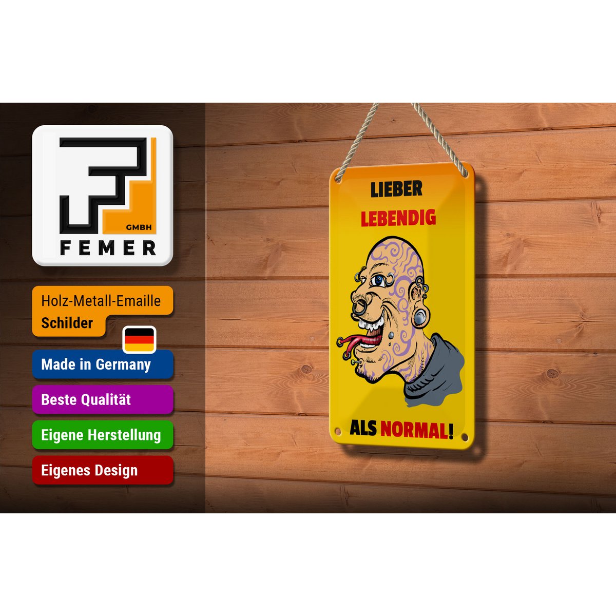 Tin sign saying 12x18cm better lively than normal decoration