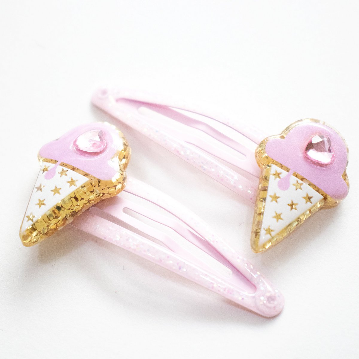 Duo Children's Premium Barrettes - Sparkle Petites Glaces D'amour