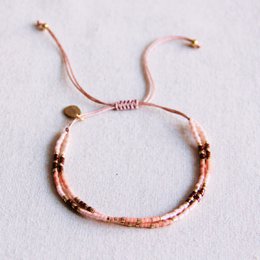 Doppel -Miyuki -Armband - Pink/Nude/Bordeaux