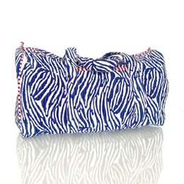 borsa in cotone fatta a mano "zebra blu"