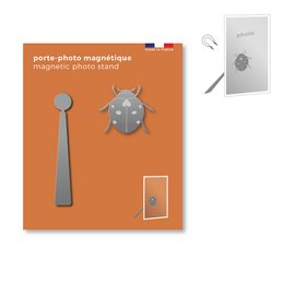 Magnetyczny metalowy uchwyt na zdjęcie - biedronka