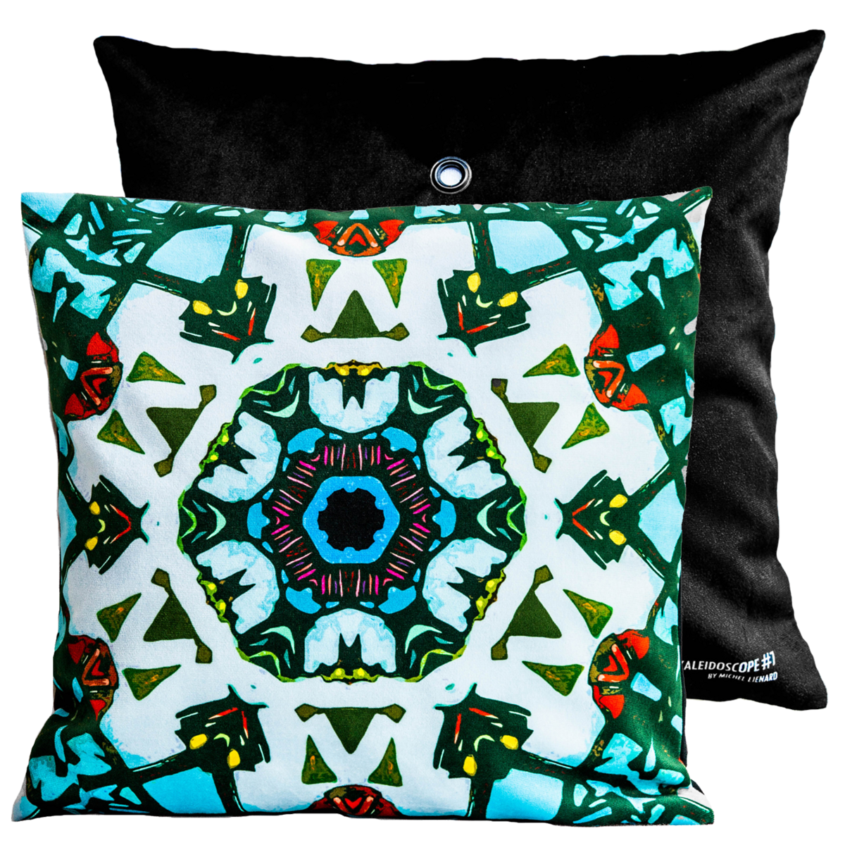 Cojín de terciopelo Kaleidoscope%234 firmado Michel Lienard