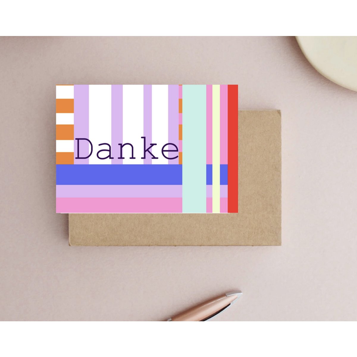 Postkarte „ Danke  „  bunt