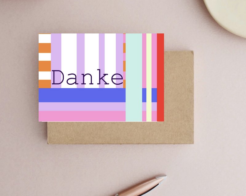 Postkarte „ Danke  „  bunt