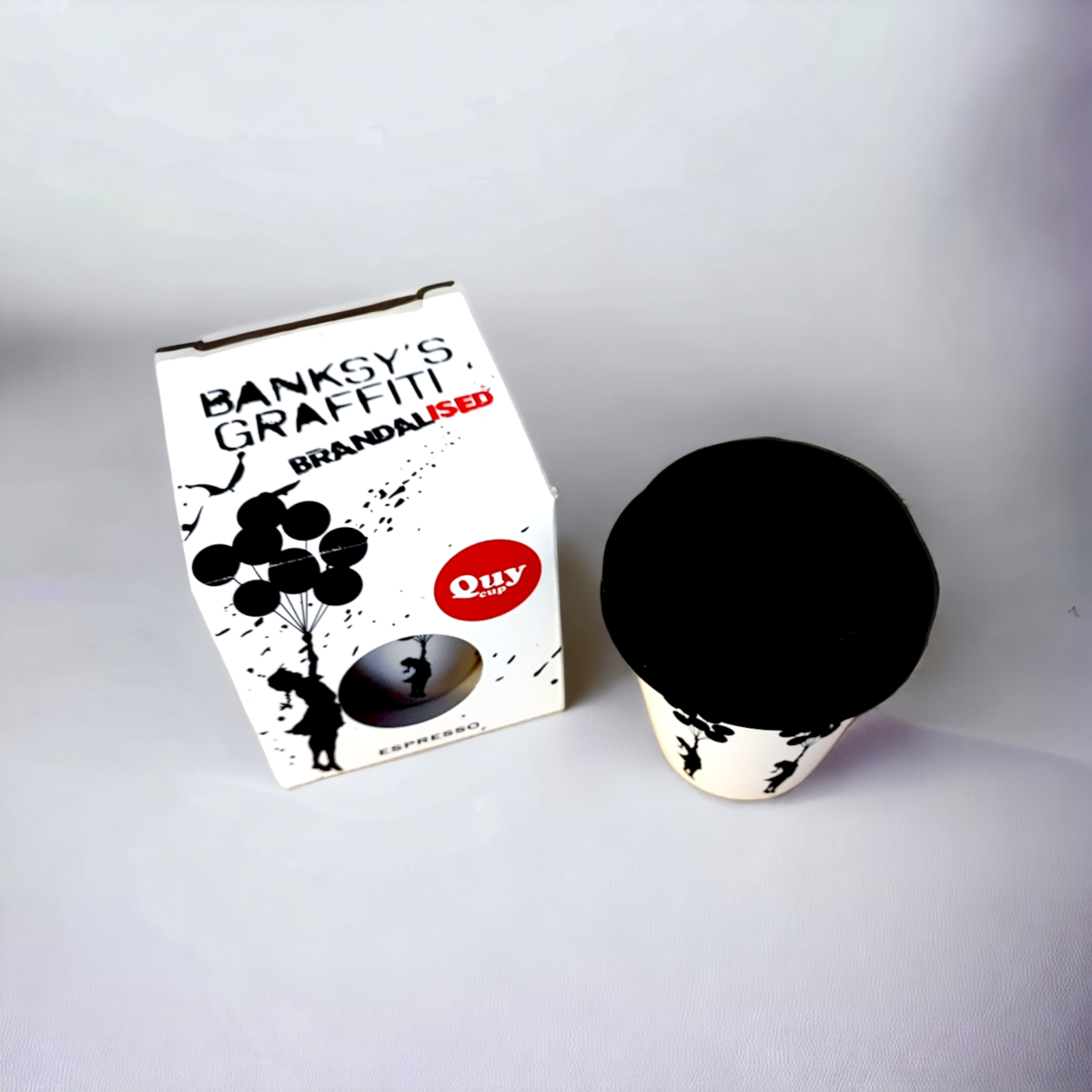 Banksy Espresso Cup in RPET 90 ml - Flying Balloons Girl