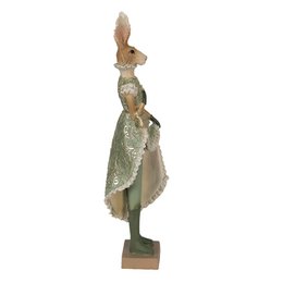 Beeld Konijn 11x8x33 cm Groen Polyresin Woonaccessoires