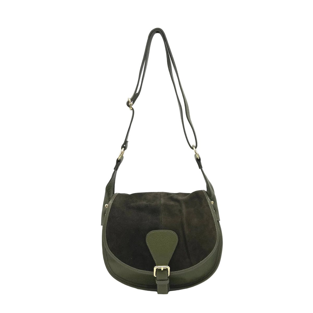 Bolso Saddle para Mujer en Piel Ante, Made in Italy, art. 112642Nuevo