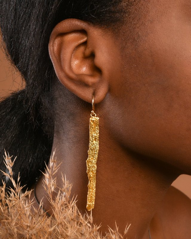 Boomschors oorbellen: handgemaakte natuursieraden (14k goud op zilver)