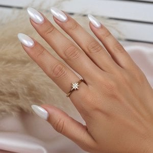 Starry Light - Adjustable ring with 18K gold plated star