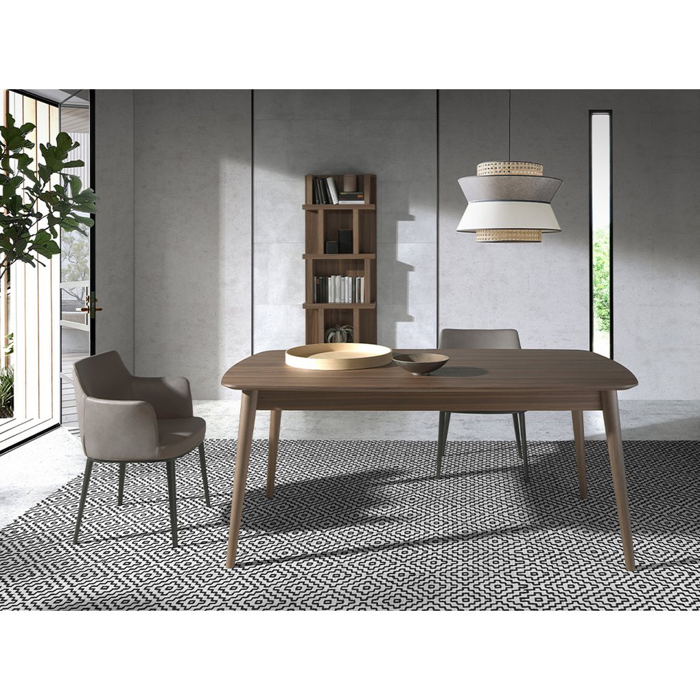 Fabric dining chair and black steel legs 4112