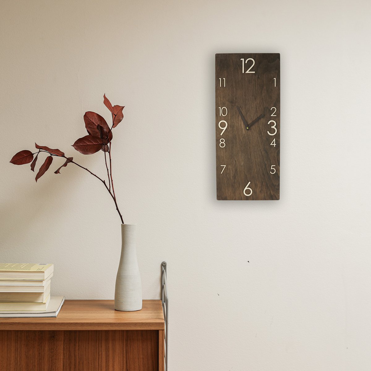 Grote houten wandklok verticale rechthoek moderne boerderij
